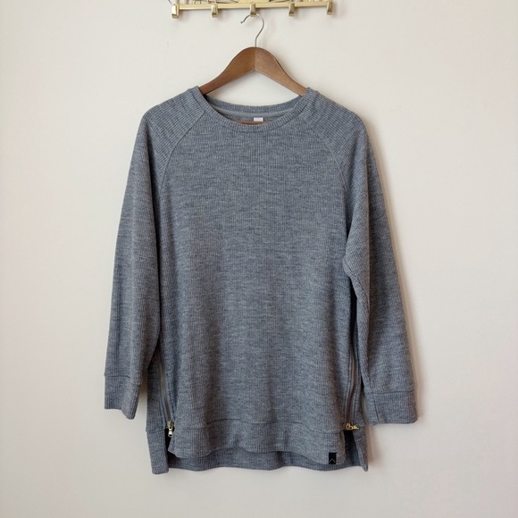 Varley Sierra Side Zip Pullover Sweater Large Grey Marl - Picture 8 of 8